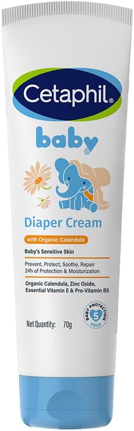 Cetaphil baby organic calendula diaper cream front view tube
