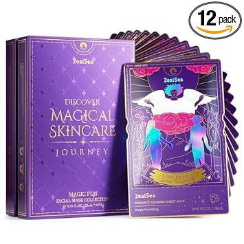 ZealSea Collagen Face Mask front view showing tarot themed packaging for premium anti aging skincare.