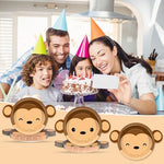 Set of 50 disposable monkey plates for baby shower