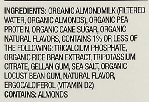 Close up of the USDA Organic and certified vegan certification seals on the Orgain almond milk container.