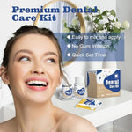 Dental care kit components including powder and liquid bottles