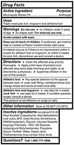 McKesson miconazole nitrate two percent cream packaging showing product features.