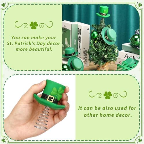 Queekay 4 Inches St Patrick's Day Hat Miniature Tree Topper detail view
