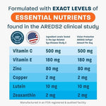 Vision Protection AREDS 2 supplement facts label detail
