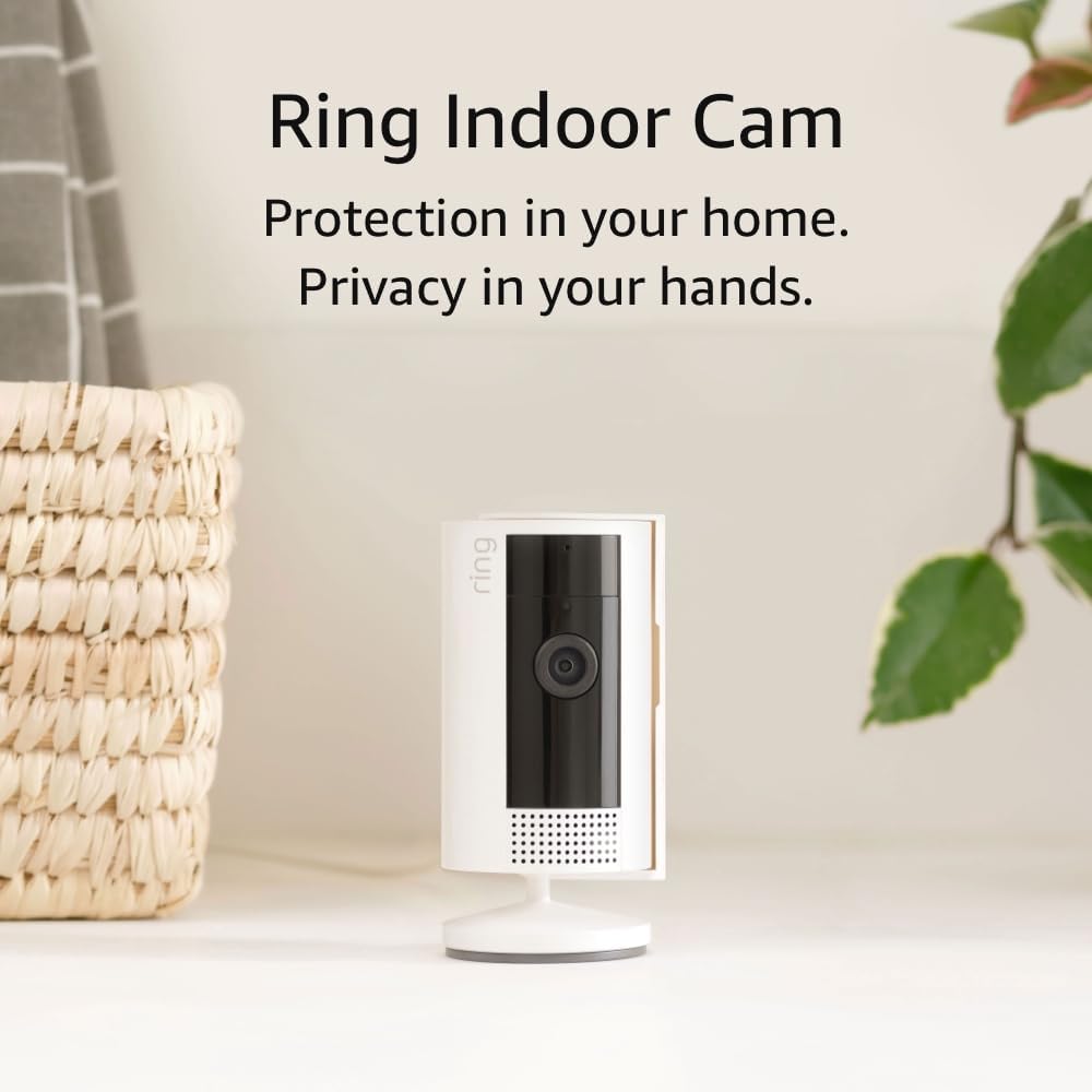 Ring Indoor Cam 1080p HD security camera front view in white