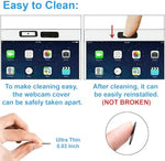 Demonstration of the smooth sliding mechanism opening and closing on a tablet webcam