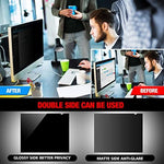 Desktop screen filter installation kit showing transparent double sided adhesive strips.