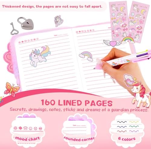 Full gift set of PrinBarBee axolotl journal for girls