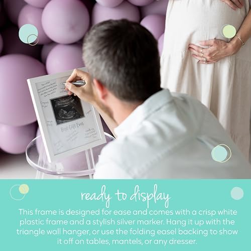 Interactive baby shower guest book alternative frame filled with handwritten well wishes from loved ones