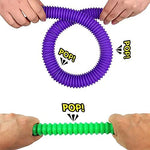 Fourteen pack of premium quality sensory learning toys organized neatly by color on a solid backdrop