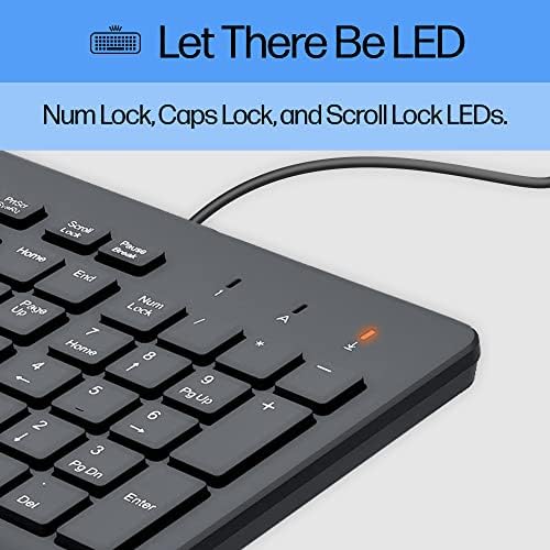 HP 150 wired keyboard highlighting the dedicated twelve function shortcut keys.