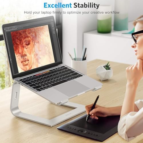 Premium laptop holder with non slip silicone protective padding