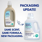 Plant-based vegan fabric softener for sensitive skin 50 Fluid Ounce bottle.