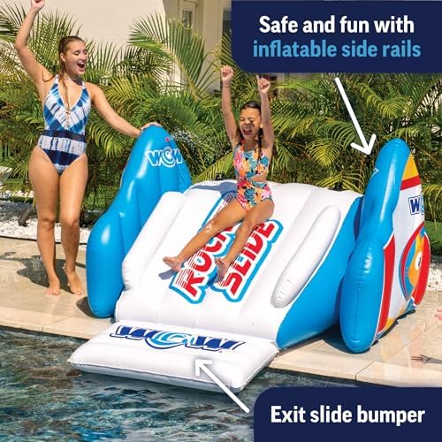 Wow Sports Rocket Slide Inflatable Pool Slide - with Built in Sprayer for Kids and Adults - Portable Pool Slides - Durable Vinyl - Image 4