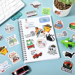 Close up of high quality funny sarcastic stickers for adults