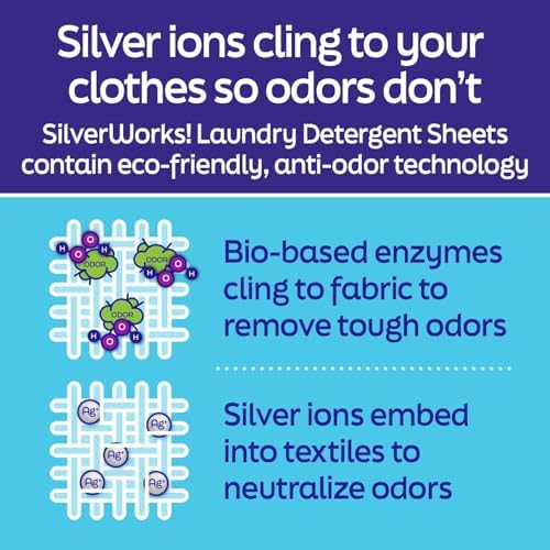 SilverWorks silver ion odor elimination laundry sheets dissolving in water preview