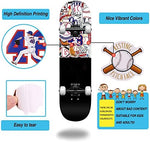 JOICEE baseball vinyl stickers applied on a metal water bottle demonstrating waterproof and sun-proof adhesion.