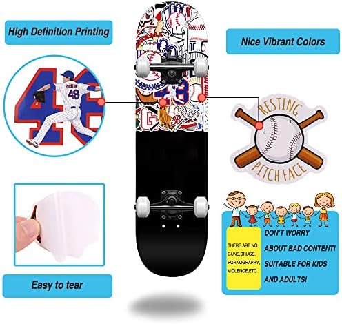 JOICEE baseball vinyl stickers applied on a metal water bottle demonstrating waterproof and sun-proof adhesion.