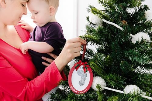 Pearhead imported baby keepsake ornament packaging and complete contents for newborn prints