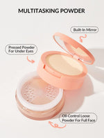 SHEGLAM under-eye banana powder and cashew brown face powder makeup swatches