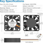 GDSTIME mini PC case cooling fan showcasing the durable PBT plastic frame and blades.