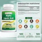 Best Naturals Alpha Lipoic Acid 120 capsule bottle label