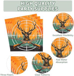 Complete ninety six piece camo tableware setup serving twenty four guests for outdoor camping decoration
