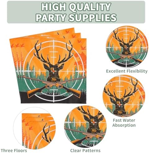 Complete ninety six piece camo tableware setup serving twenty four guests for outdoor camping decoration
