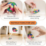 Rubber hip hop pops bouncing bowl toy launching into the air