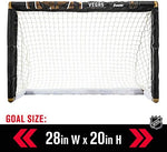 Franklin Sports mini hockey player sticks in black showing left and right shot orientations