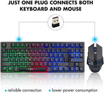 Side profile of Chonchow rechargeable gaming keyboard and mouse