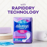 Always Daily Fresh liners edge to edge adhesive demonstration for secure fit