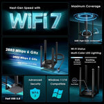WAVLINK Tri-Band wireless network dongle with antennas folded down for portable storage
