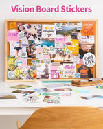 Collection of Oomloid affirmation stickers for vision boards and students