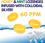 Individually wrapped American Biotech Labs silver lozenges for portable on the go throat soothing.