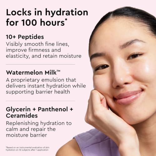 Glow Recipe Watermelon Milk moisturizer jar with its inner refillable pod separated to demonstrate the sustainable packaging.
