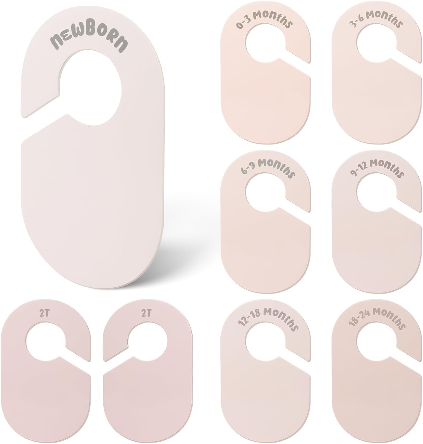 Meilidy baby closet dividers front view pink 8 piece set