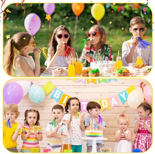 Assorted metallic colors of TKYZMS party noise makers