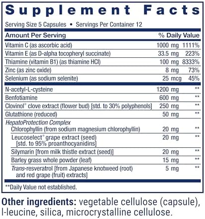 Life Extension Anti-Alcohol Complex bottle showing antioxidant ingredients