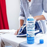Non-flaking laundry sizing spray for cotton and linen fabrics