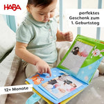 Toddler sensory toy photo book with bunny and bear design elements