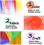Close up view of the hemmed edges on a Novelty Place multicolor silk square play scarf
