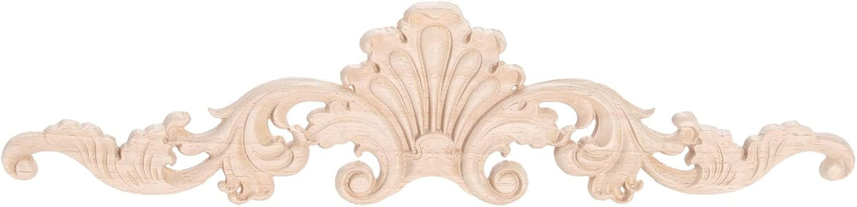 2Pcs Long Wood Appliques Onlays Flower Carvings Decals for Furniture Decor | Clear Carving Wooden Decals for Cabinet Drawer Wall Mantels Dresser Closet Doll Bed Stairs Door Mirror 20x5cm/7.87"x1.97" - Image 10