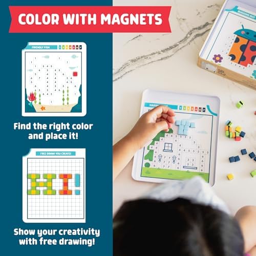 Child playing with Chuckle And Roar magnetic puzzle kit