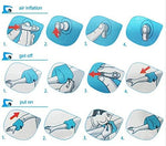 LeaveL swimming floaties showing one-way inflation valve