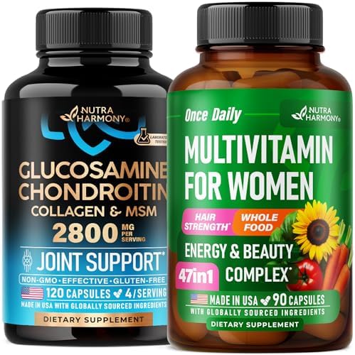 Nutraharmony glucosamine and multivitamin capsules front view bottle supplement