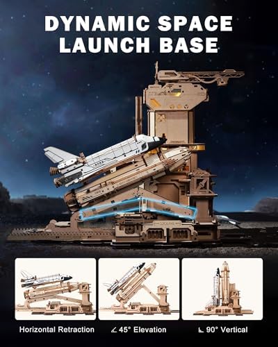 ROKR space shuttle assembly showing laser-cut wooden components
