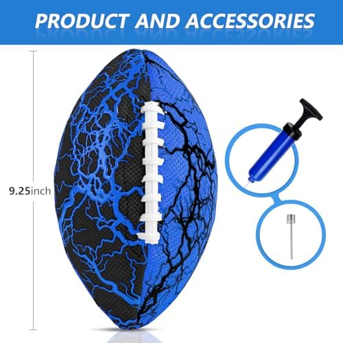 Jasonwell outdoor sports toy package contents including deflated football and inflation needles