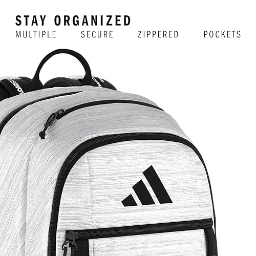 Adidas laptop backpack with open main compartment revealing padded computer sleeve