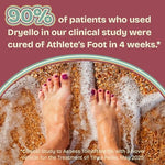Back label of Dryello treatment stick illustrating drug facts, instructions for use, and antifungal ingredients.